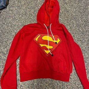 Crop too Superman hoodie.  Size small.  Worn once